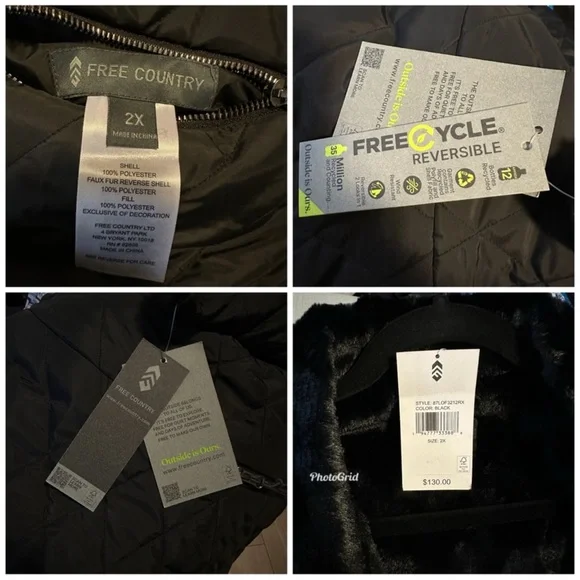 FREE COUNTRY QUILTED BLACK LIGHT
REVERSIBLE ZIP UP JACKET SIZE 2X FINAL $44 - Picture 10 of 10